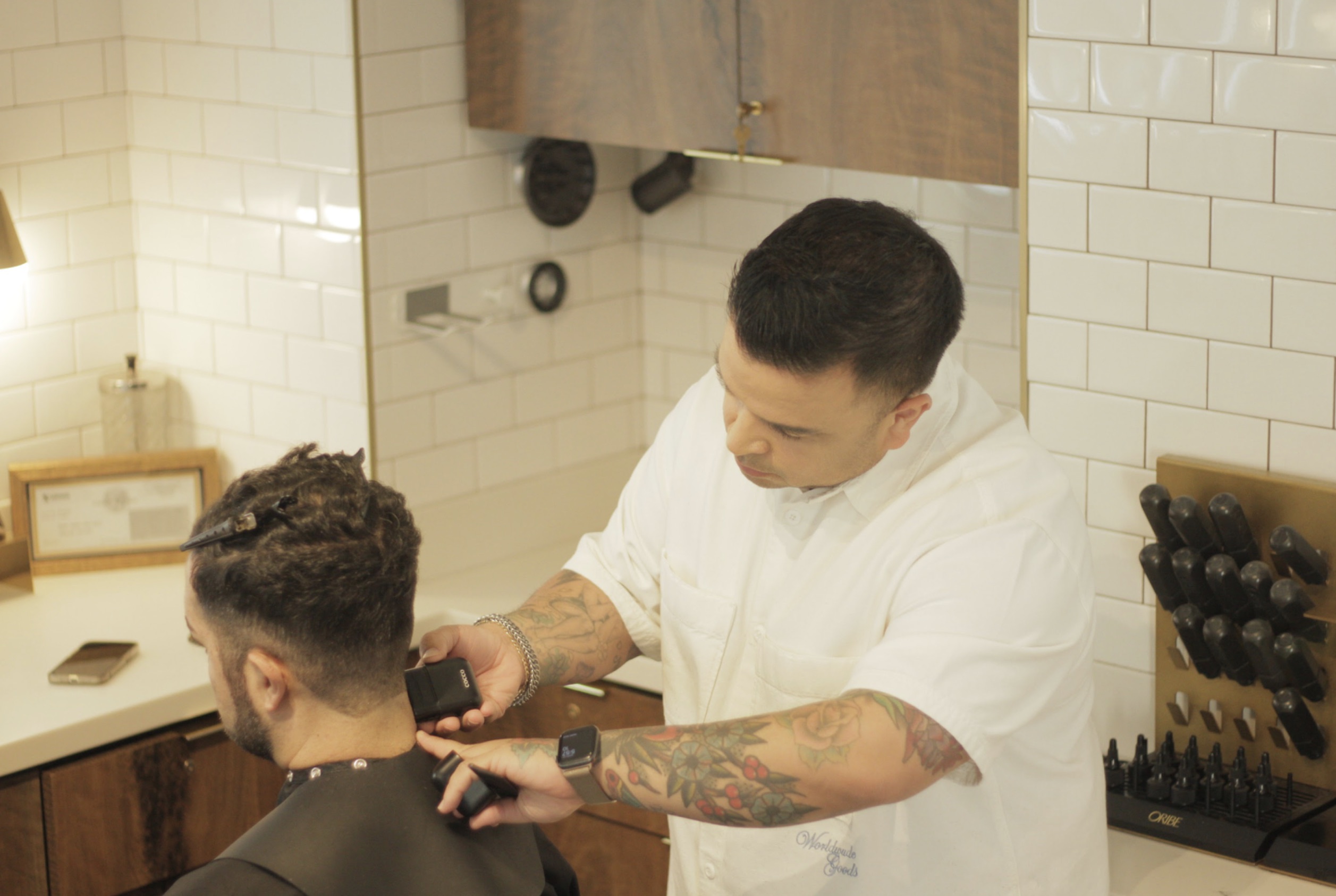 Men's haircut at Park and Eve Hair Studio Downtown LA