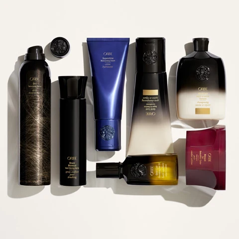 An assortment of Oribe hair care products